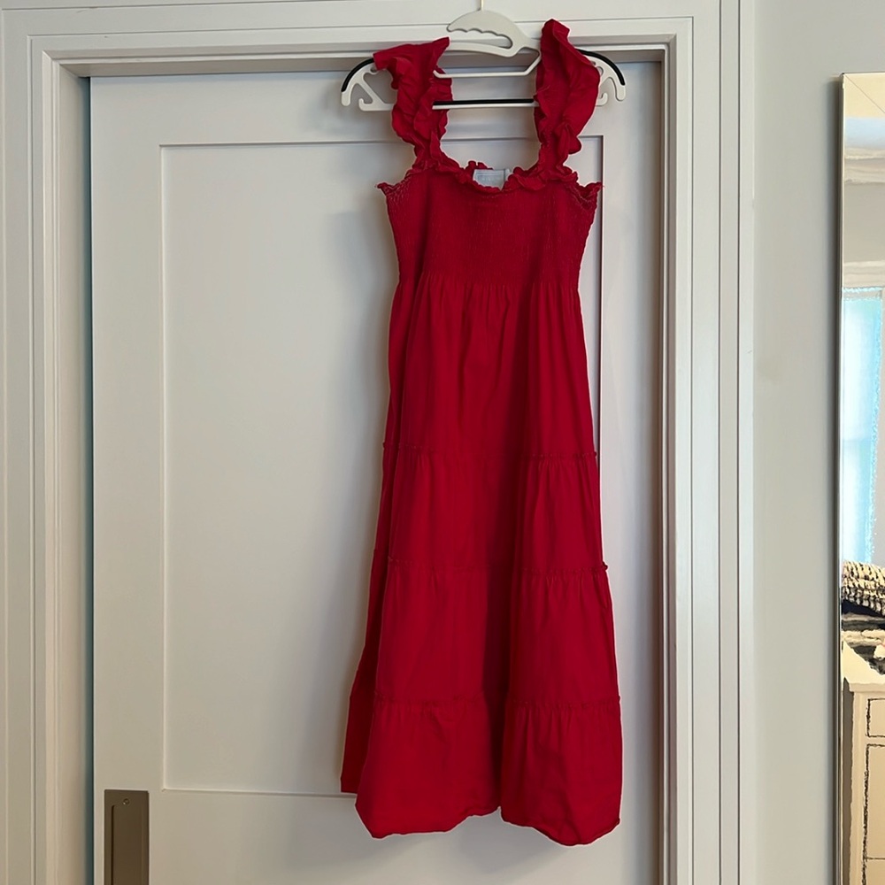 Hill House Ellie Nap Dress Coral Red Size S.